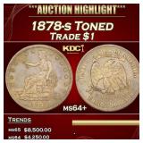 1878-s Trade Dollar Toned $1 ms64+ SEGS