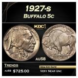 1927-s Buffalo Nickel 5c Grades au58