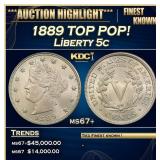 1889 Liberty Nickel TOP POP! 5c ms67+ SEGS