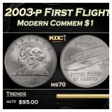 2003-p First Flight Modern Commem Dollar $1 ms70 S