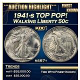 1941-s Walking Liberty Half Dollar TOP POP! 50c ms