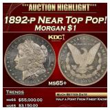 1892-p Morgan Dollar Near Top Pop! $1 ms65+ SEGS