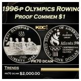 1996-p Olympics Rowing Proof Modern Commem Dollar