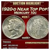1920-d Mercury Dime Near Top Pop! 10c ms66+ SEGS