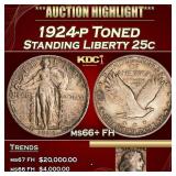 1924-p Standing Liberty Quarter Toned 25c ms66+ FH
