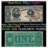 1890 $1 Treasury Note Edwin M Stanton Grades xf40