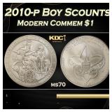 2010-p Boy Scounts Modern Commem Dollar $1 ms70 SE