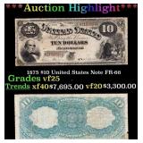 1875 $10 United States Note Grades vf25 FR-66