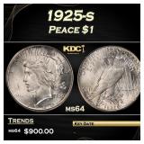 1925-s Peace Dollar $1 Grades ms64