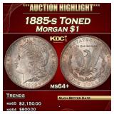 1885-s Morgan Dollar Toned $1 ms64+ SEGS