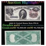 1880 $1 United States Note Grades au53 FR-32
