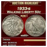1933-s Walking Liberty Half Dollar 50c ms65+ SEGS