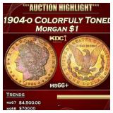 1904-o Morgan Dollar Colorfuly Toned $1 ms66+ SEGS