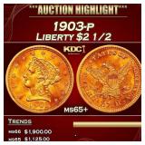 1903-p Gold Liberty Quarter Eagle $2 1/2 ms65+ SEG