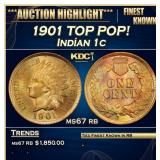 1901 Indian Cent TOP POP! 1c ms67 rb SEGS