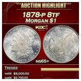 1878-p 8tf Morgan Dollar $1 ms65+ SEGS