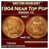1904 Indian Cent Near Top Pop! 1c ms67 rd SEGS