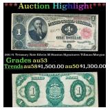 1891 $1 Treasury Note Edwin M Stanton Grades Selec