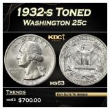 1932-s Washington Quarter Toned 25c Grades ms63