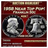 1958 Proof Franklin Half Dollar Near Top Pop! 50c
