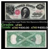1917 $1 Large Size Legal Tender Note Grades xf40 S