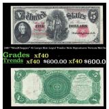 1907 $5 Large Size Legal Tender Note "WoodChopper"