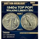 1940-s Walking Liberty Half Dollar TOP POP! 50c ms