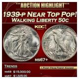1939-p Walking Liberty Half Dollar Near Top Pop! 5