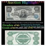 1908 $10 Blue Seal Silver Certificate "Tombstone"