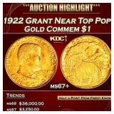 1922 Grant Gold Commem Dollar Near Top Pop! 1 ms67