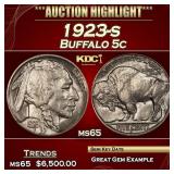 1923-s Buffalo Nickel 5c ms65 SEGS