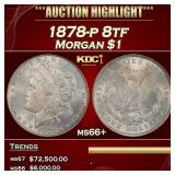 1878-p 8tf Morgan Dollar $1 ms66+ SEGS
