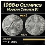1988-d Olympics Modern Commem Dollar $1 ms70 SEGS