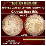 1834 Lg Date Sm Letters Capped Bust Half Dollar To