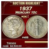 1937 Proof Mercury Dime 10c pr68 SEGS