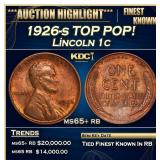 1926-s Lincoln Cent TOP POP! 1c ms65+ rb SEGS
