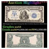 1899 $5 Large Size Silver Certificate Oncpapa Indi