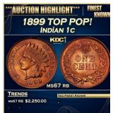 1899 Indian Cent TOP POP! 1c ms67 rb SEGS