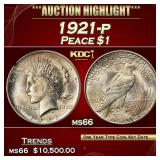 1921-p Peace Dollar $1 ms66 SEGS