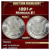 1891-p Morgan Dollar $1 ms65+ SEGS