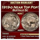 1919-d Buffalo Nickel Near Top Pop! 5c ms65+ SEGS