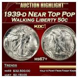 1939-d Walking Liberty Half Dollar Near Top Pop 50