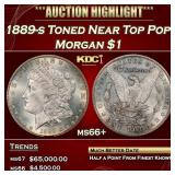 1889-s Morgan Dollar Toned Near Top Pop! $1 ms66+
