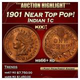 1901 Indian Cent Near Top Pop! 1c ms66+ rd SEGS