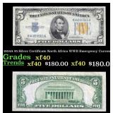 1934A $5 Silver Certificate North Africa WWII Emer