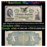 1862 $10 United States Note Abraham Lincoln Grades