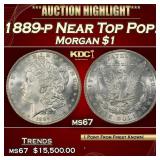 1889-p Morgan Dollar Near Top Pop! $1 ms67 SEGS