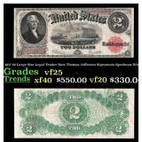 1917 $2 Large Size Legal Tender Note Thomas Jeffer