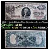 1880 $1 United States Note Grades xf40 Signatures