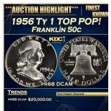 1956 Ty 1 Proof Franklin Half Dollar TOP POP! 50c